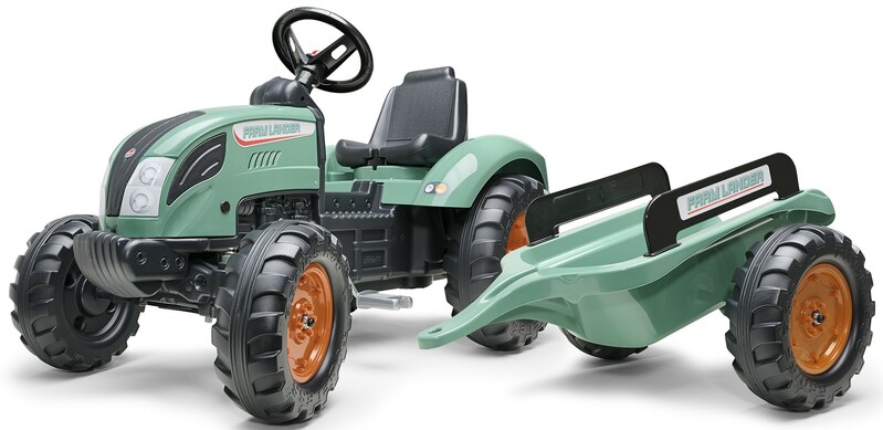 FALK - Šlapací traktor 1054AB - Farm Lander s vlečkou - zelený