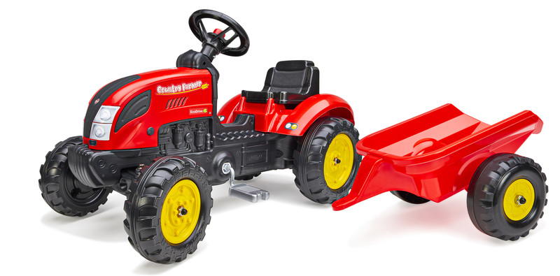 FALK - šlapací traktor 2058L Country Farmer s vlečkou - červený