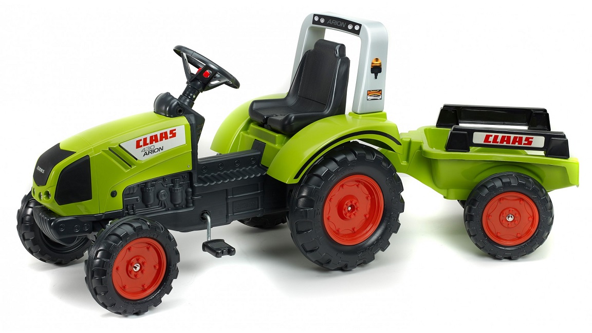 FALK - Šlapací traktor1040AB Claas Arion 430 s vlečkou