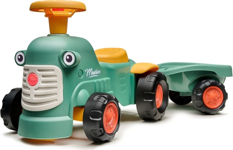 FALK - traktor baby Maurice zelený vintage s přívěsem