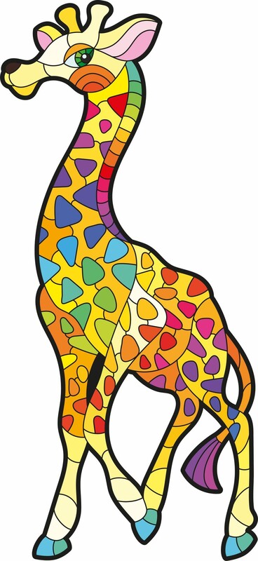 FAR FAR LAND - Dřevěné puzzle set Žirafa