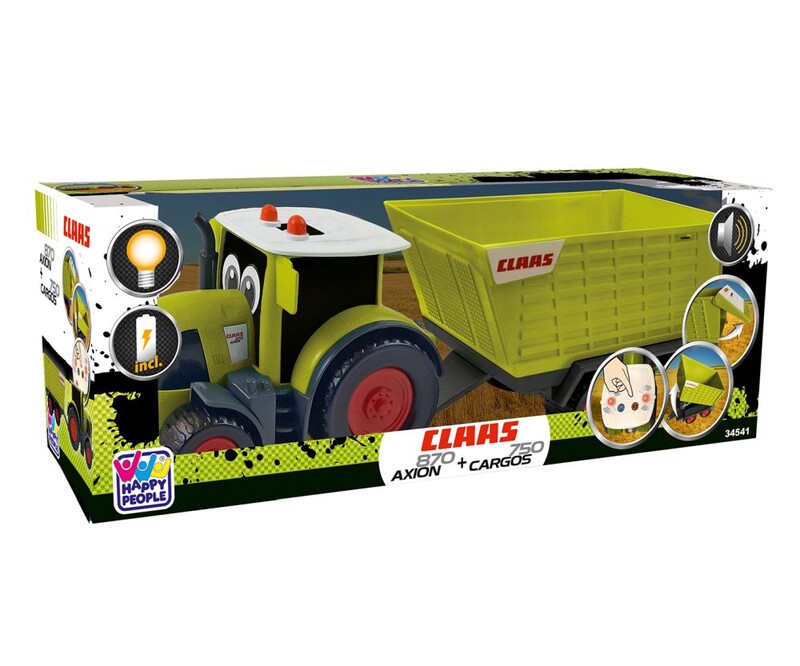HAPPY PEOPLE - Traktor S Přívěsem Claas Kids Axion 870 + Cargos 750