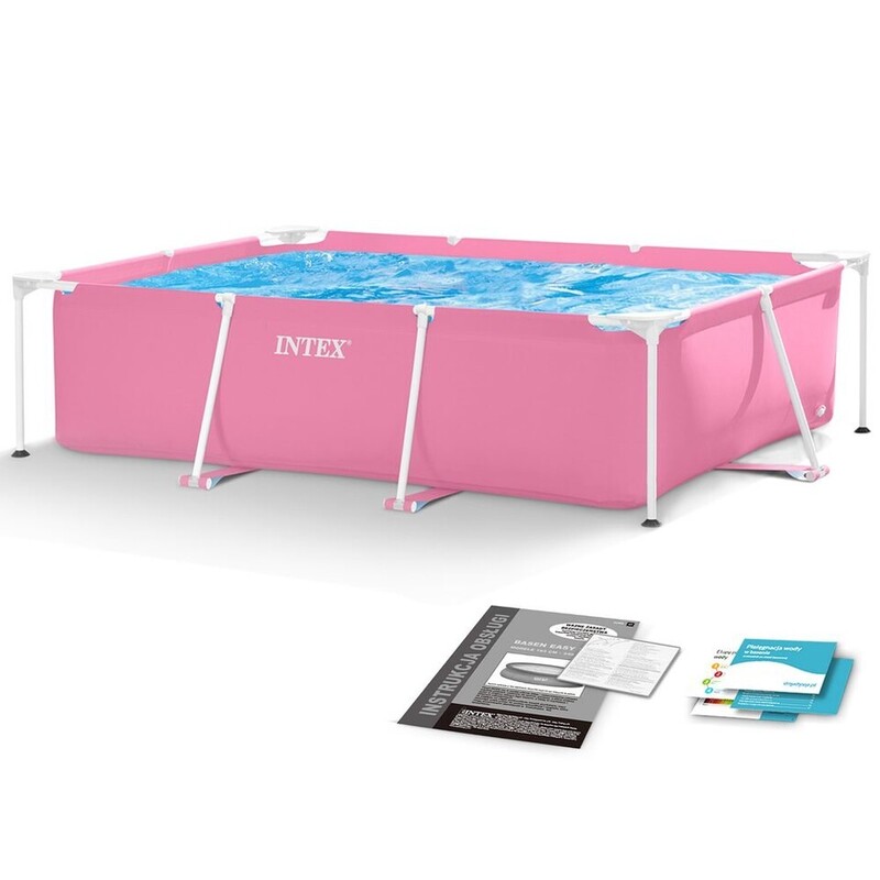 INTEX - 28266 Zahradní rámový bazén růžový 220x150x60cm