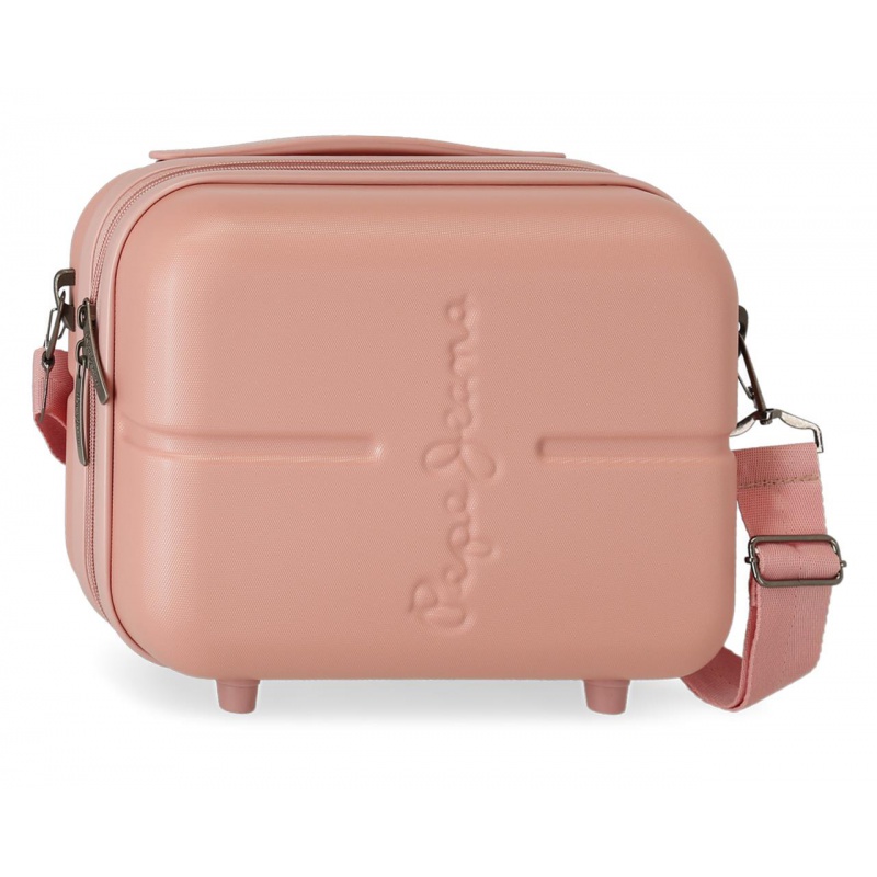 JOUMMA BAGS - ABS Cestovní kosmetický kufřík PEPE JEANS HIGHLIGHT Rosa Claro, 21x29x15cm, 9L, 7683924
