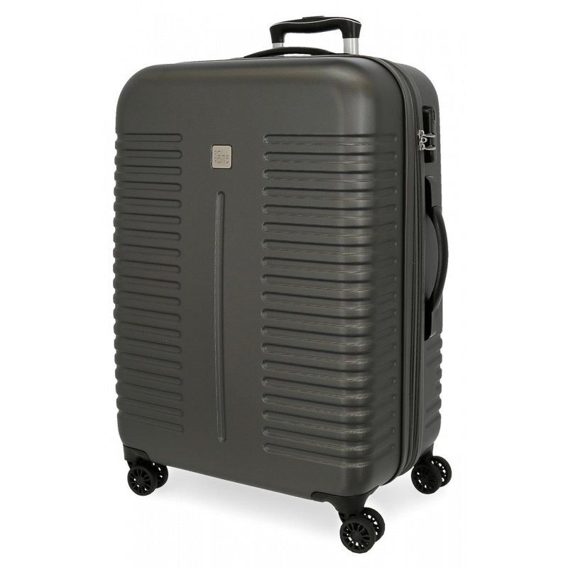 JOUMMA BAGS - ABS Cestovní kufr INDIE Antracita, 70x48x27cm, 70L, 5089222 (medium exp.)