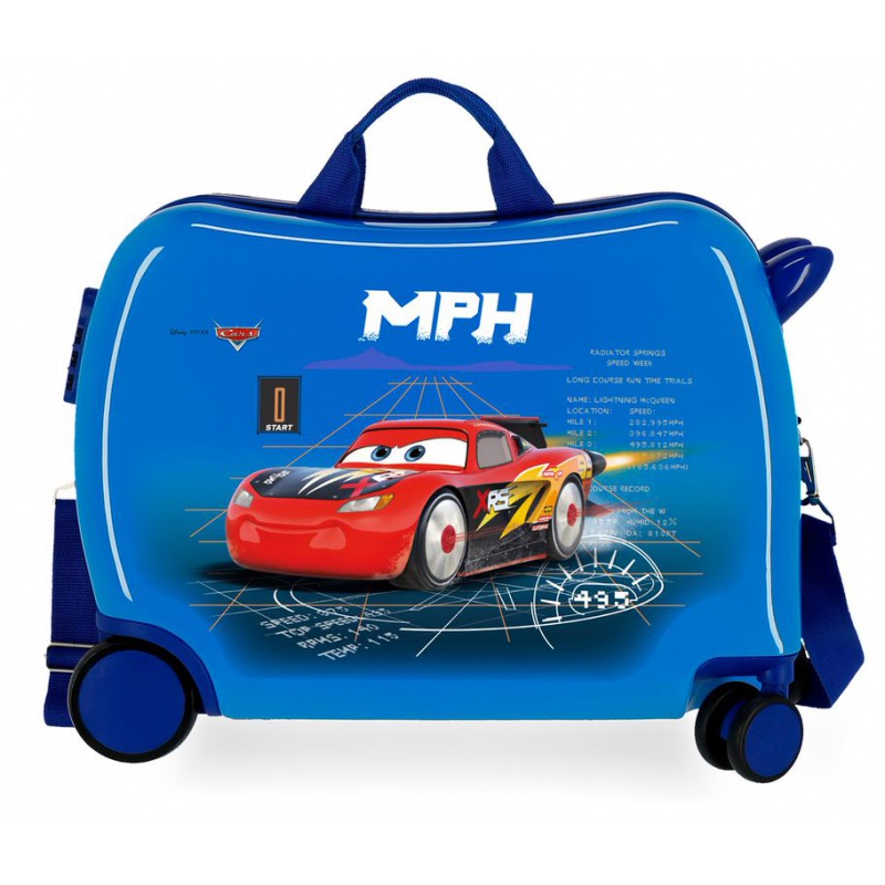 JOUMMA BAGS - Dětský cestovní kufr na kolečkách / odrážedlo DISNEY CARS Blue, 2089821