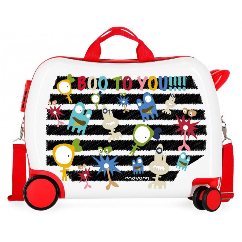 JOUMMA BAGS - Dětský cestovní kufr na kolečkách / odrážedlo HAPPY TRAVEL Strašidýlka, 3729866