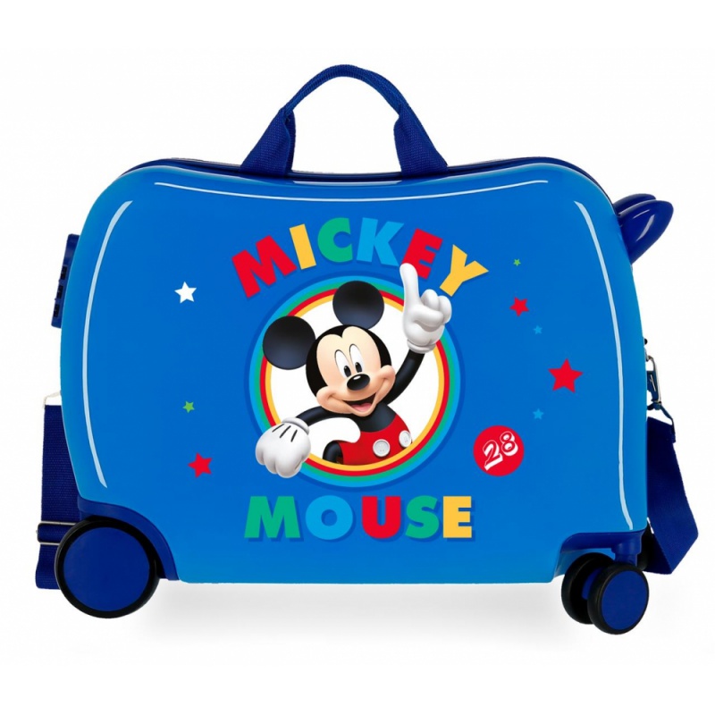 JOUMMA BAGS - Dětský cestovní kufr na kolečkách / odrážedlo MICKEY MOUSE Blue, 2039821