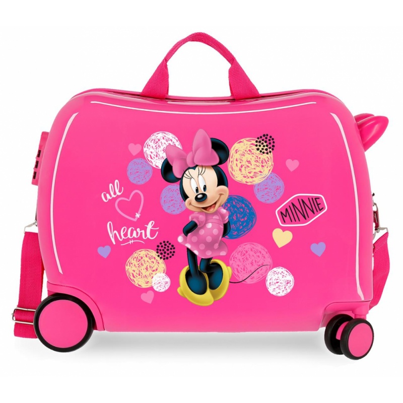 JOUMMA BAGS - Dětský cestovní kufr na kolečkách / odrážedlo MINNIE MOUSE Heart, 34L, 2059821