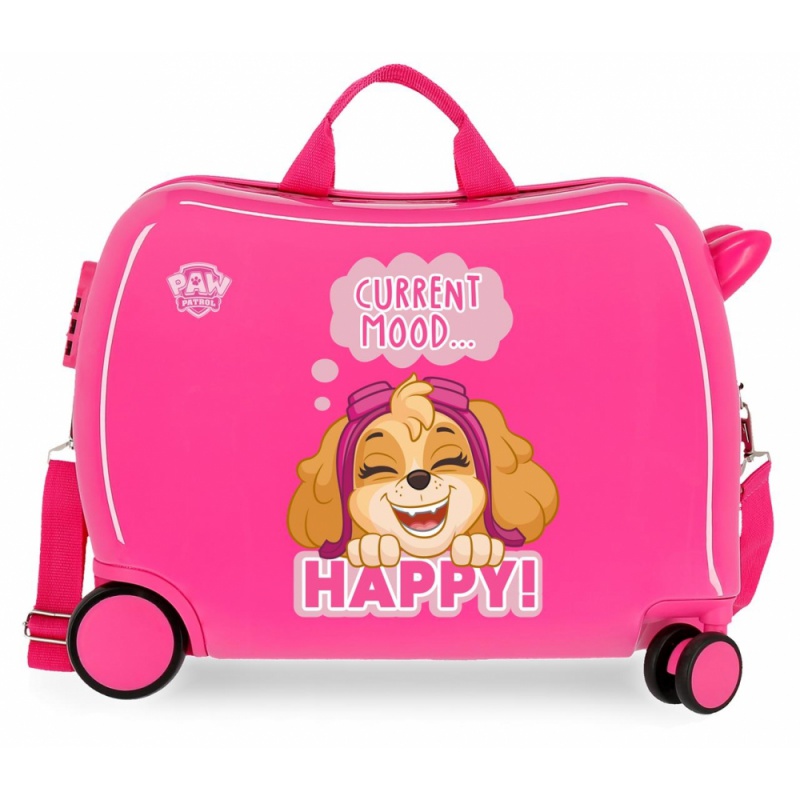 JOUMMA BAGS - Dětský cestovní kufr na kolečkách / odrážedlo PAW PATROL Pink, 38L, 2199823