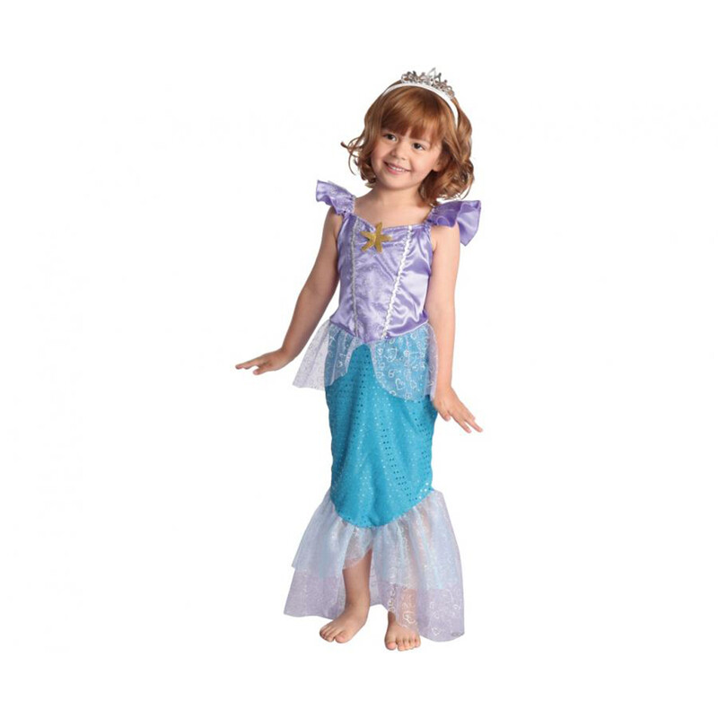JUNIOR - Dětský kostým Mořská panna (šaty, čelenka), rozměr 92/104 cm