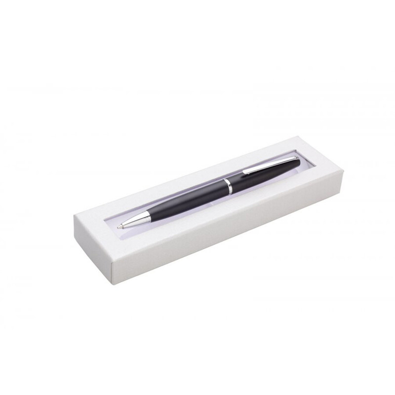 Junior - Kuličkové kovové pero GINALI GREY BLACK v dárek. krabičce - stříbrná