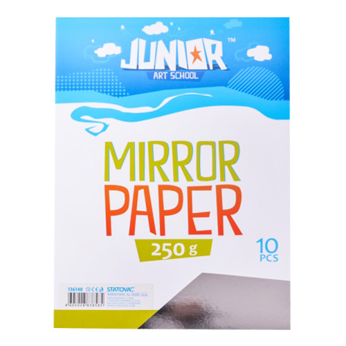JUNIOR-ST - Dekorační papír A4 10 ks stříbrný lesklý 250 g