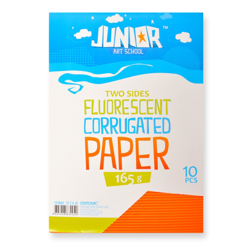 JUNIOR-ST - Dekorační papír A4 Neon oranžový vlnkový 165 g, sada 10 ks