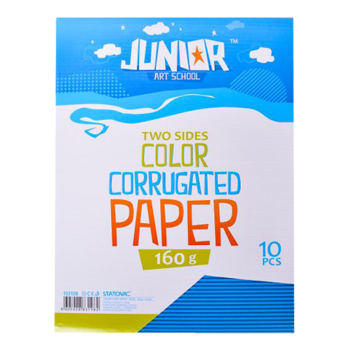 JUNIOR-ST - Dekorační papír A4 10 ks modrý vlnkový 160 g