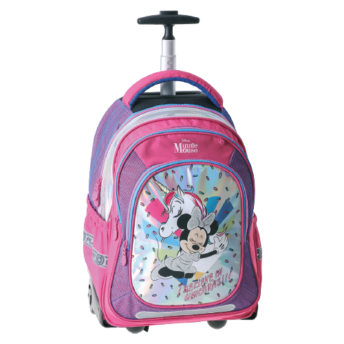 JUNIOR-ST - Školní batoh na kolečkách Trolley Minnie Mouse, Believe in unicorn