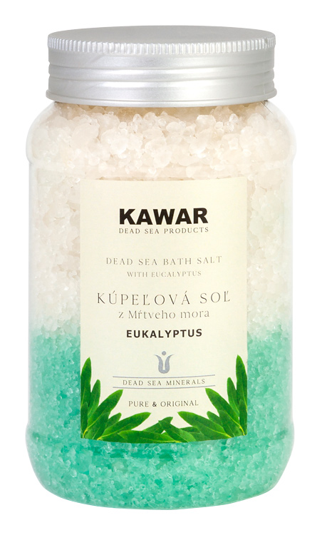 KAWAR - Koupelová sůl z Mrtvého moře 500g s vůní eukalyptu se 100% čistě přírodním esenciálním olejem