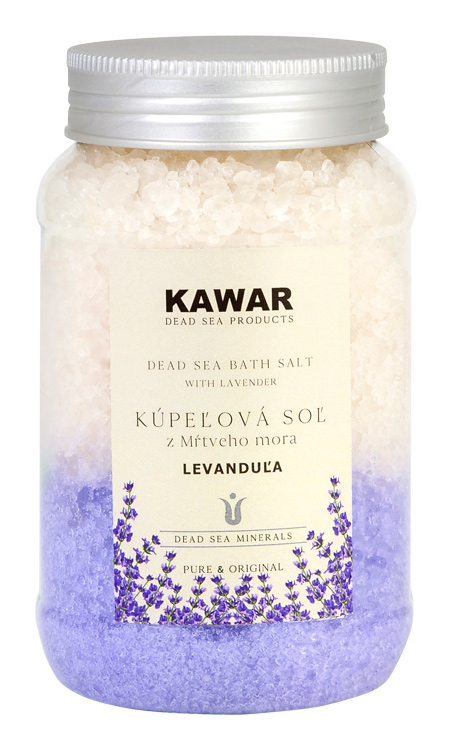 KAWAR - Koupelová sůl z Mrtvého moře 500g s vůní levandule se 100% čistě přírodním esenciálním olejem