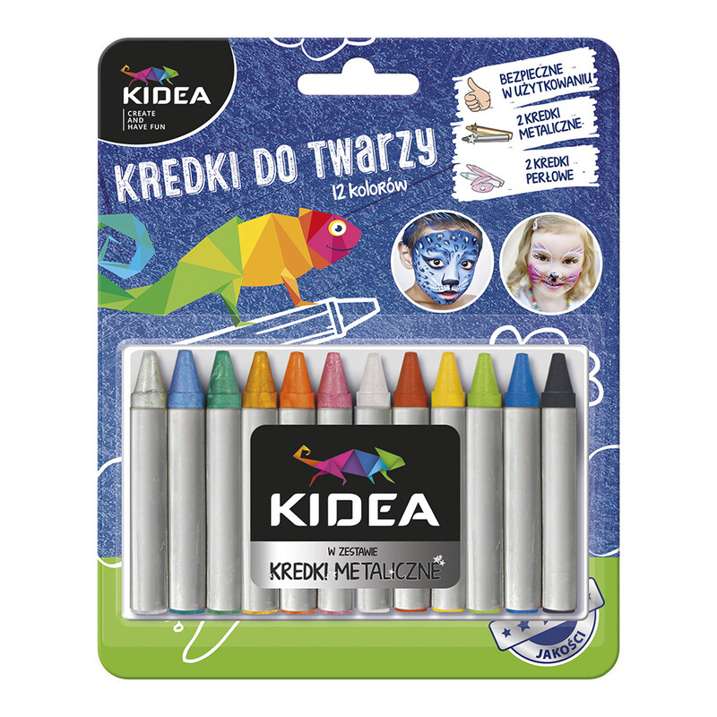 Kidea - Barvičky na obličej - 12 ks (sada)