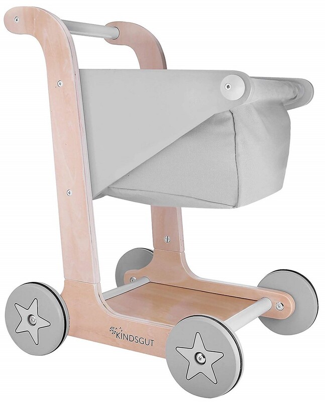 KINDSGUT - Dřevěný nákupní vozík šedá