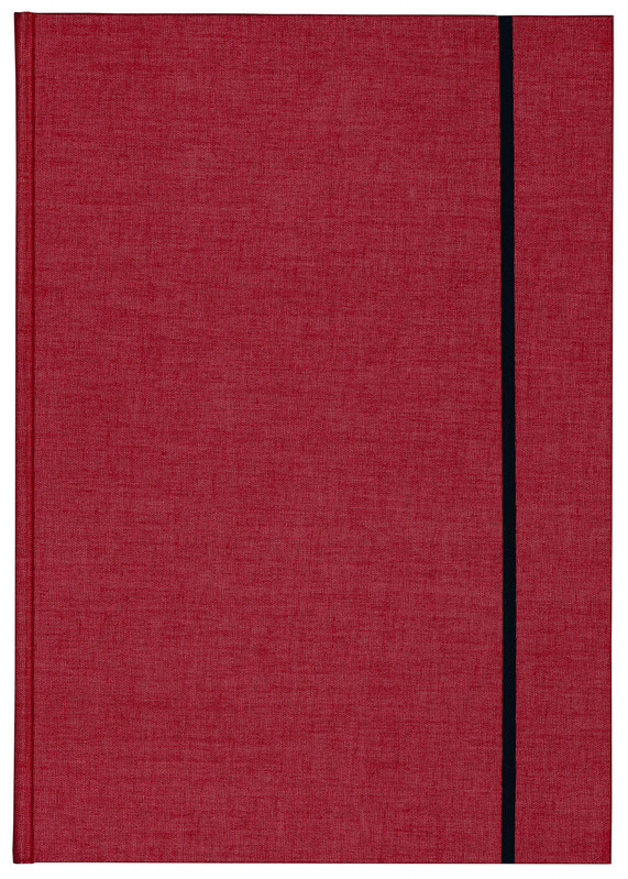 KRESKA - Skicák v deskách A4 s gumou vínový