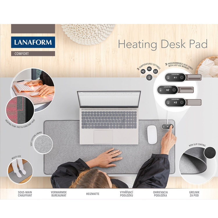 LANAFORM - Heating Desk Pad vyhřívací podložka na stůl 80x33 cm
