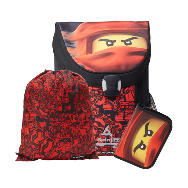 LEGO BAGS - Ninjago Red EASY - školní aktovka, 3 dílný set