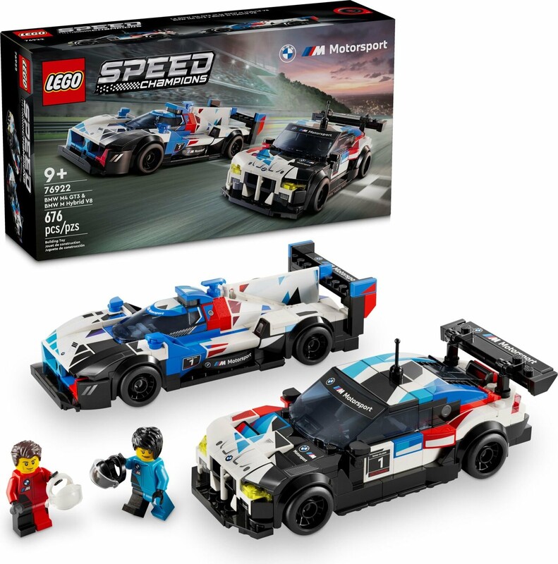 LEGO - Speed Champions 76922 Závodní auta BMW M4 GT3 a BMW M Hybrid V8