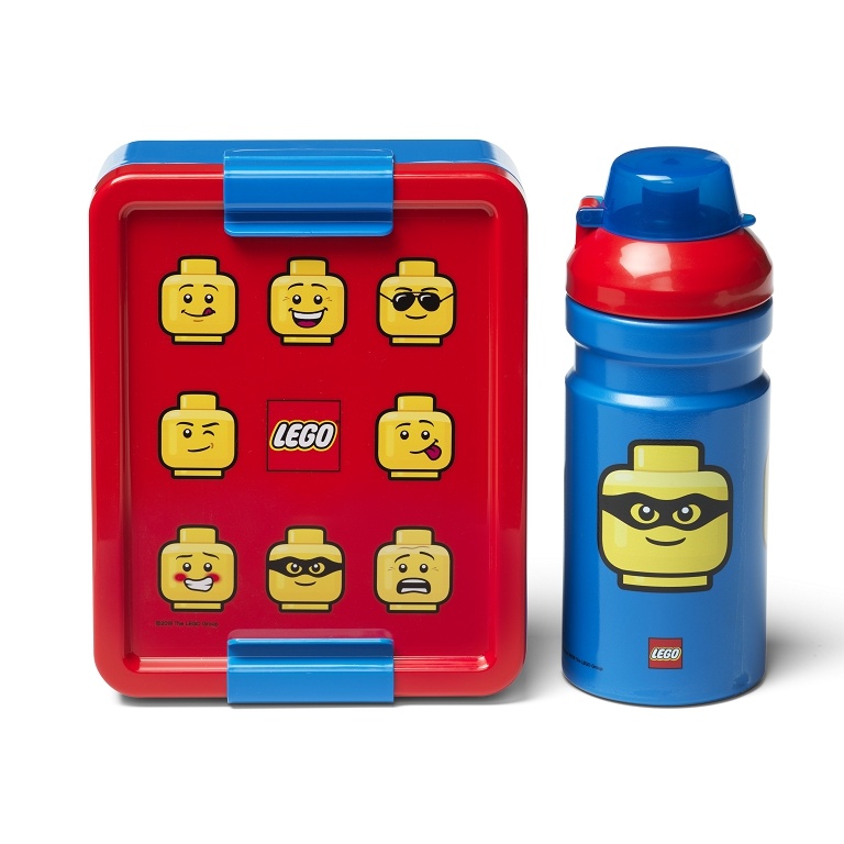 LEGO STORAGE - ICONIC Classic svačinový set (láhev a box) - červená/modrá