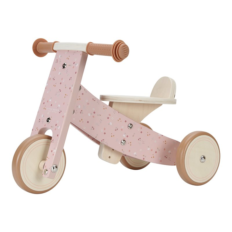 LITTLE DUTCH - Odrážedlo tříkolka dřevěná Pink