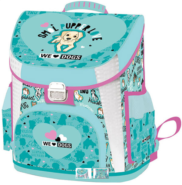 LIZZY CARD - Anatomická školní taška Premium We love Dogs