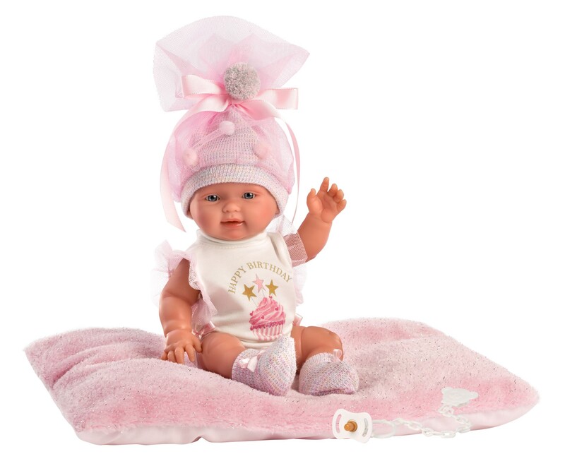 LLORENS - 26316 NEW BORN DĚVČÁTKO- realistická panenka miminko s celovinylovým tělem - 26 c
