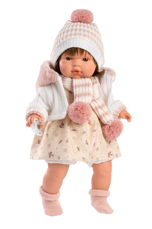 LLORENS - 38568 LOLA - realistická panenka se zvuky a měkkým látkovým tělem - 38 cm