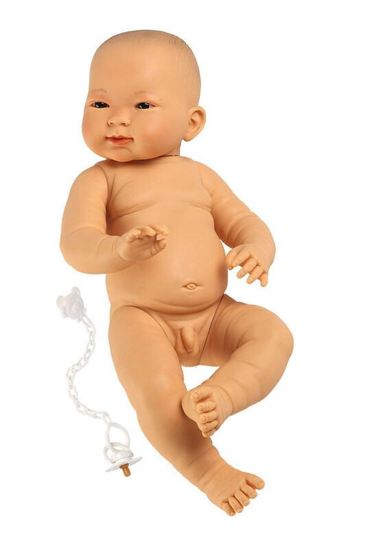 LLORENS - 45005 NEW BORN CHLAPEK - realistické miminko s celovinylovým tělem