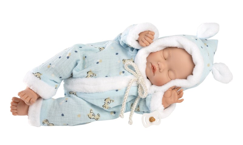 LLORENS - 63301 LITTLE BABY - spící realistická panenka miminko s měkkým látkovým tělem - 32
