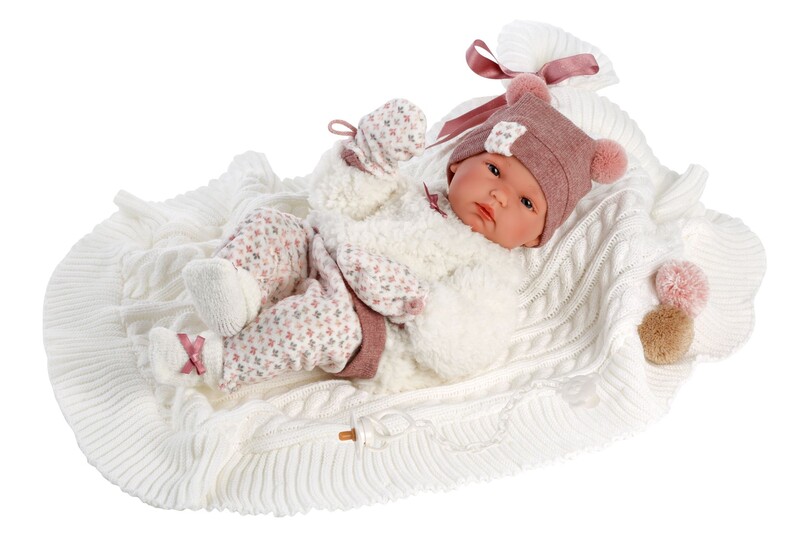 LLORENS - 63576 NEW BORN DĚVČÁTKO-realistická panenka miminko s celovinylovým tělem- 35 c
