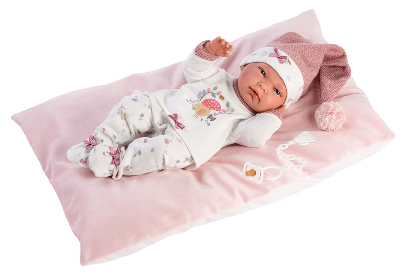 LLORENS - 73880 NEW BORN DĚVČÁTKO- realistická panenka miminko s celovinylovým tělem - 40 c