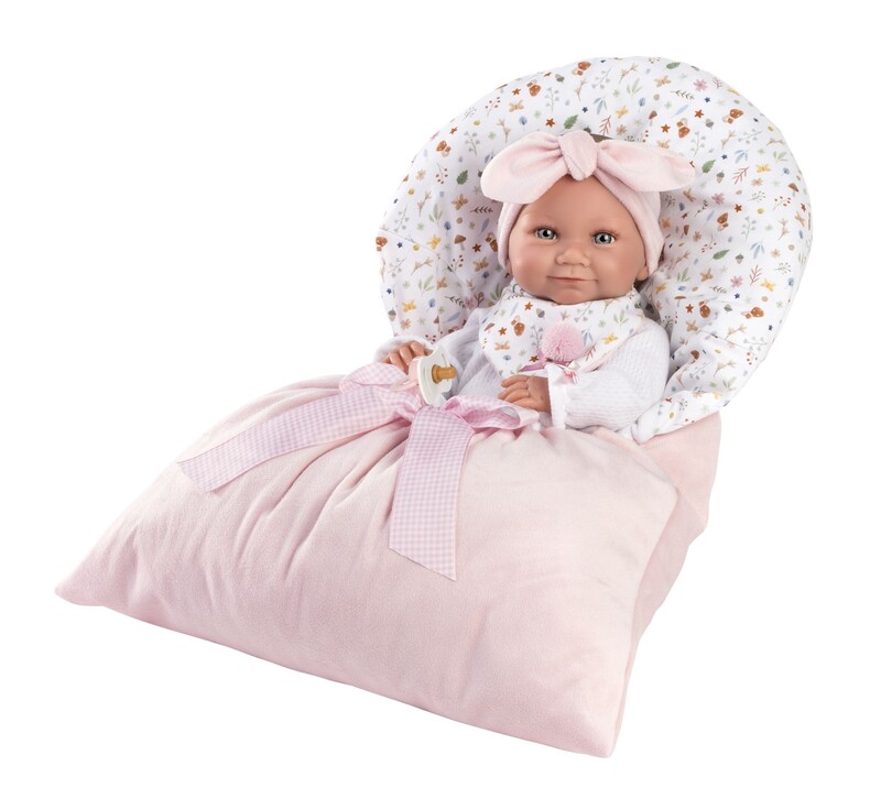 LLORENS - 73901 NEW BORN DÍVKO - realistická panenka miminko s celovinylovým tělem - 40 cm