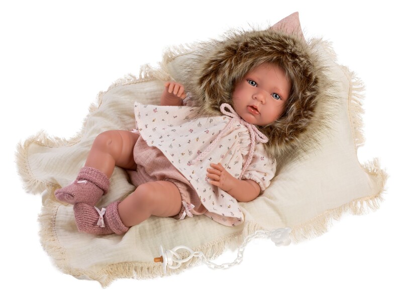 LLORENS - 74022 NEW BORN - realistická panenka miminko se zvuky a měkkým látkovým tělem - 42