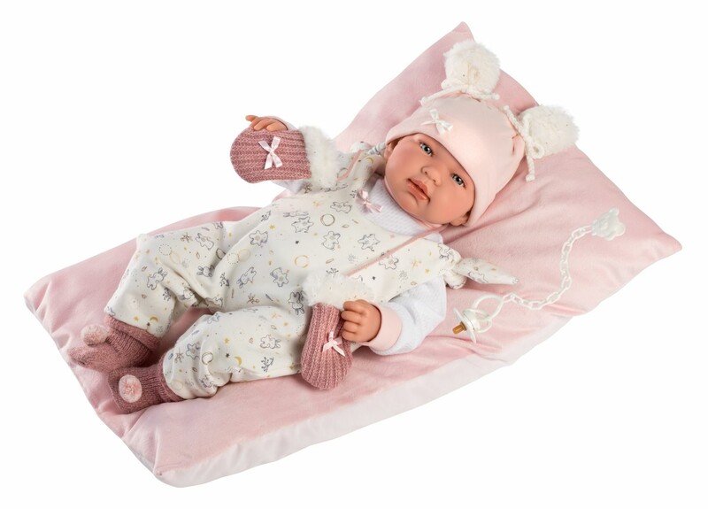 LLORENS - 84458 NEW BORN - realistická panenka miminko se zvuky a měkkým látkovým tělem - 44