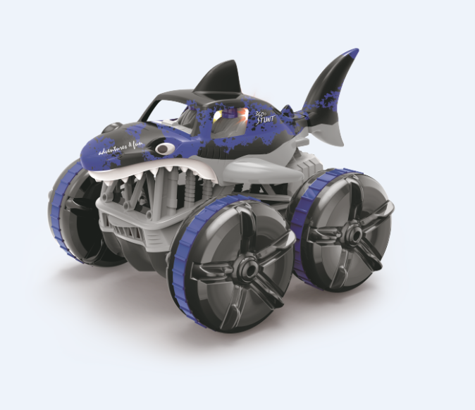 MAC TOYS - Obojživelné auto žralok modré