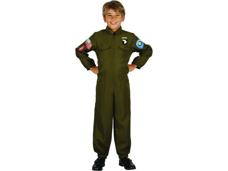 MADE - Karnevalový kostým - vojenský pilot, 110 - 120 cm
