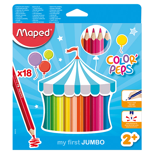 MAPED - Farebné ceruzky trojbok JUMBO Color\' Peps18ks