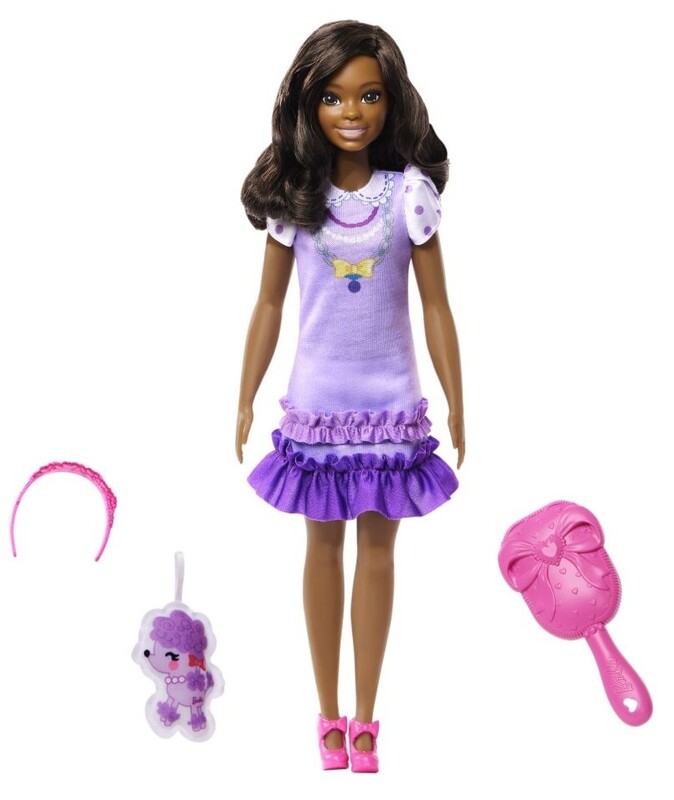 MATTEL - Barbie HLL18 Moje První Barbie Panenka – Černovláska s pudlíkem