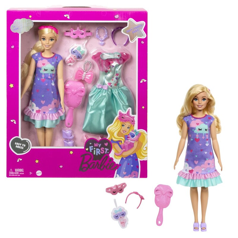MATTEL - Barbie Moje První Barbie Panenka Den A Noc - Fialová