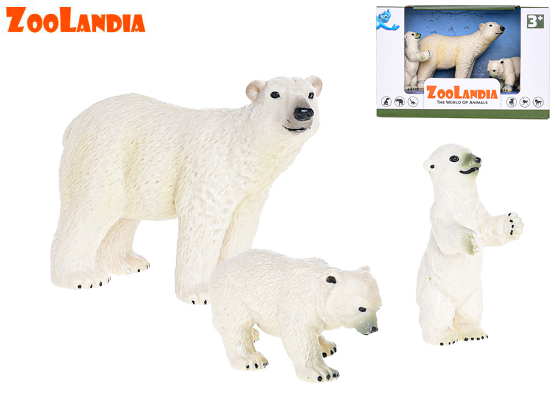 MIKRO TRADING - Zoolandia lední medvěd s mláďaty v krabičce