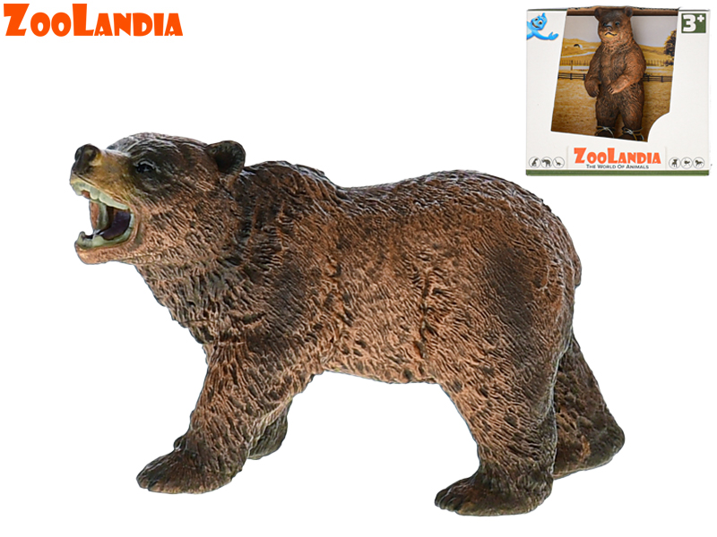 MIKRO TRADING - Zoolandia medvěd Grizzly 10cm v krabičce, Mix produktů
