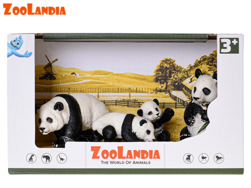 MIKRO TRADING - Zoolandia samec a samice pandy s mláďaty v krabičce