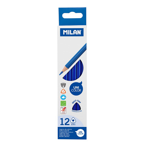 MILAN - Pastelky Ergo Grip trojhranné, Ocean Blue