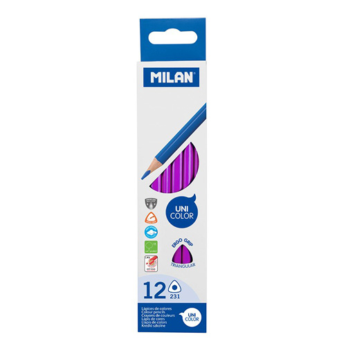 MILAN - Pastelky Ergo Grip trojhranné, Purple